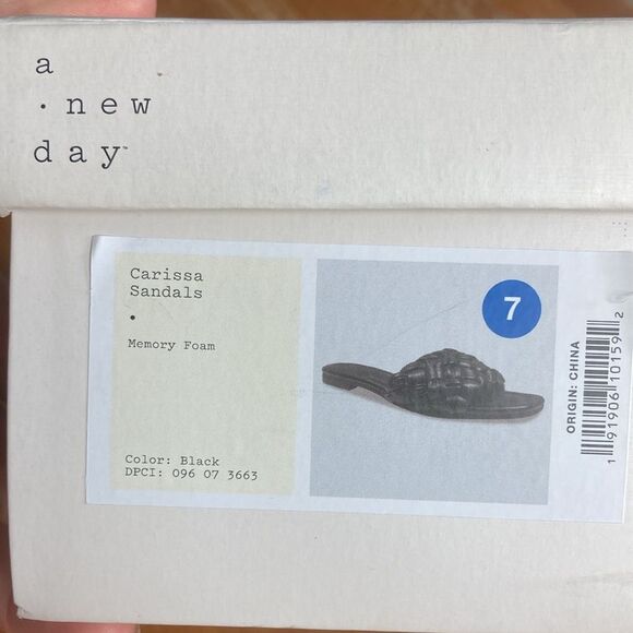 A New Day Target NWT Black Carissa Sandals Braided Memory Foam Slides Sz 7 - Picture 9 of 9